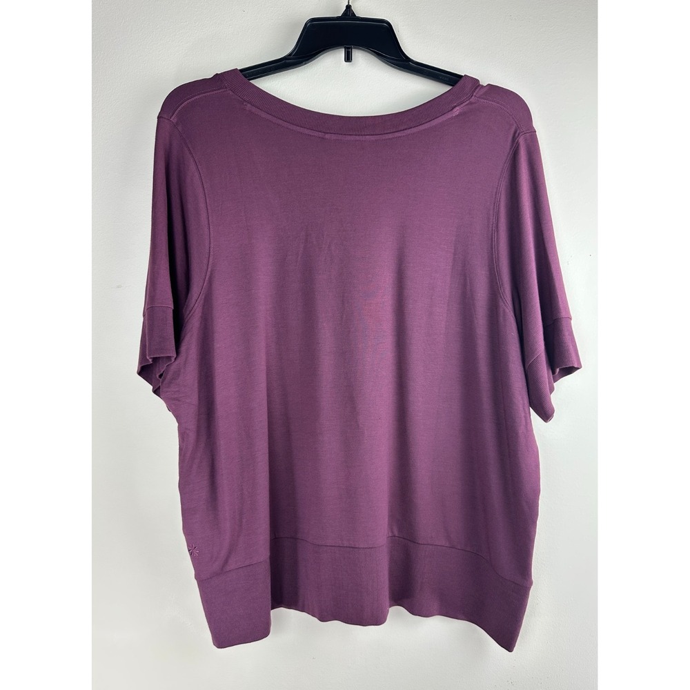 NEW Athleta Step Forward Sweatshirt Tee Aubergine Purple V-Neck Plus Size 2X - Picture 10 of 11